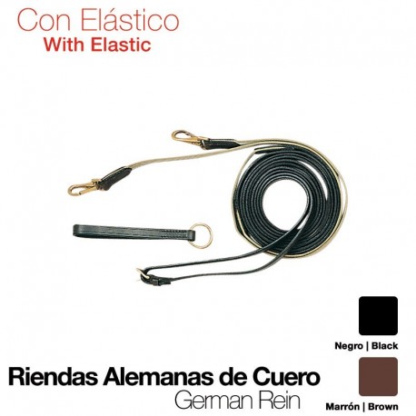 Riendas Alemanas cuero con elástico
