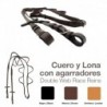 Riendas cuero lona con agarradores