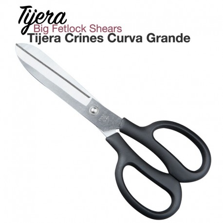 Tijera curva para cortar crines de los caballos