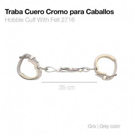 Traba cuero cromo para caballos