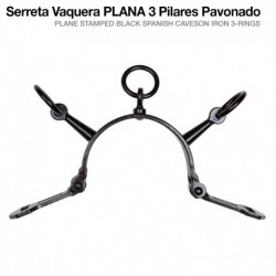 Serreta vaquera plana 3 pilares pavonado