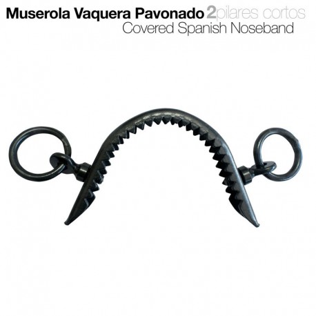 Muserola vaquera pavonado 2 pilares cortos