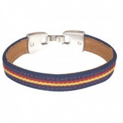 Pulsera piel lona Bandera España
