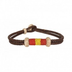 Pulsera cordón marrón Bandera España
