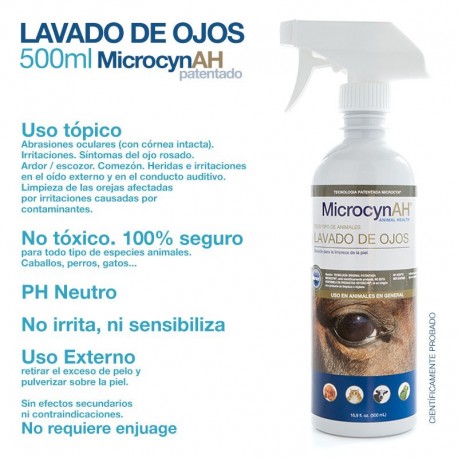 Zaldi lavado de ojos microcynah para caballos