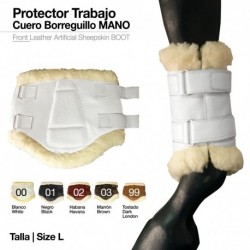 Protector trabajo cuero borreguillo mano