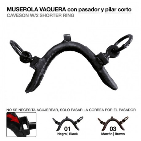 Muserola vaquera pasador y pilar corto