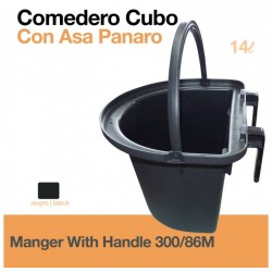 Comedero cubo con asa para caballos