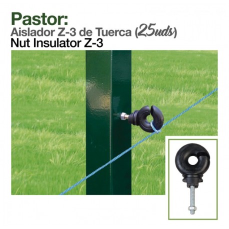 Aislador Z-3 de tuerca para pastor eléctrico o cerca eléctrica