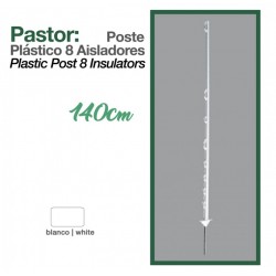 Poste plástico 8 aisladores 140 cm