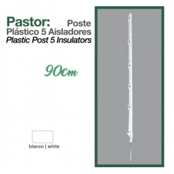 Poste plástico 5 aisladores 90 cm