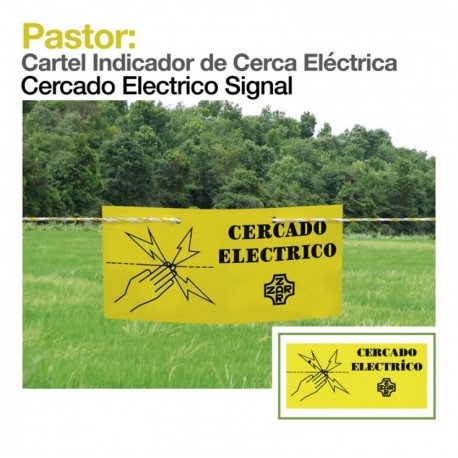 Cartel indicador de cerca eléctrica