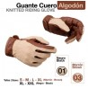 Guante de montar de cuero y algodón