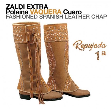 Polaina vaquero cuero repujada 1ª Zaldi Extra