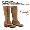 Polaina vaquera cuero repujada 2ª Zaldi Extra