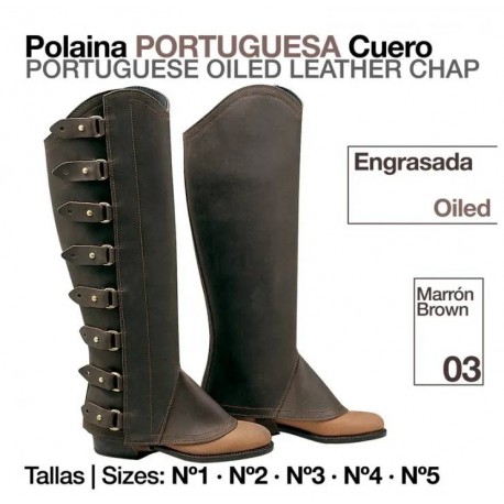 Polaina portuguesa cuero engrasada