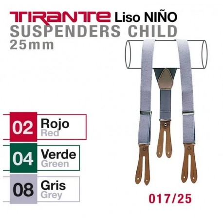 Tirante liso niño 017/25