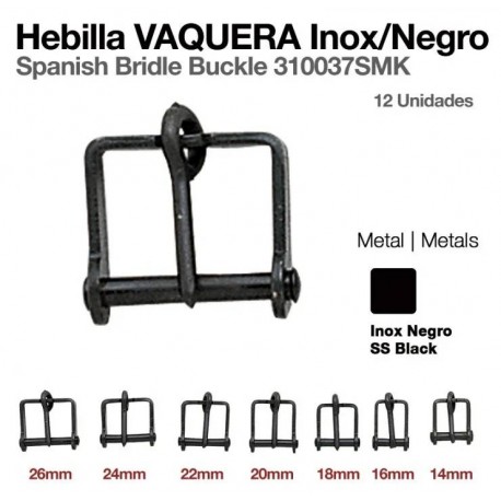 Hebilla vaquera inox negro