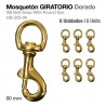 Mosquetón giratorio dorado 8 cm