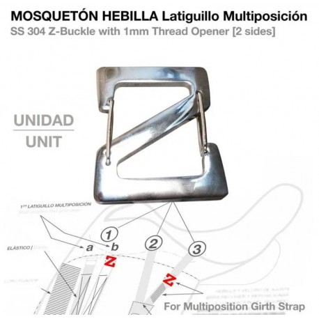 Mosquetón hebilla/latiguillo multiposición