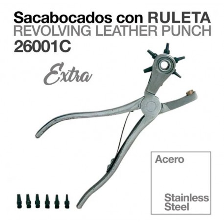 Sacabocados acero con ruleta extra