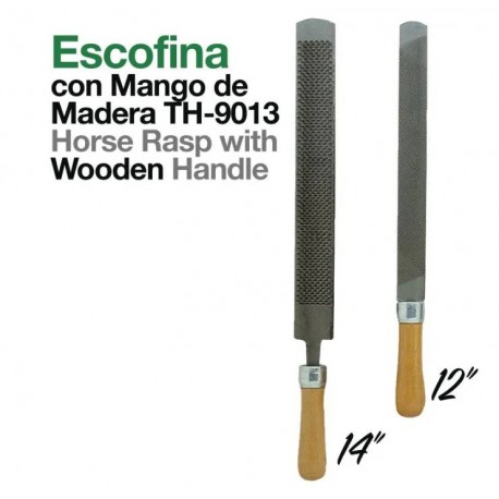 Escofina con mango de madera