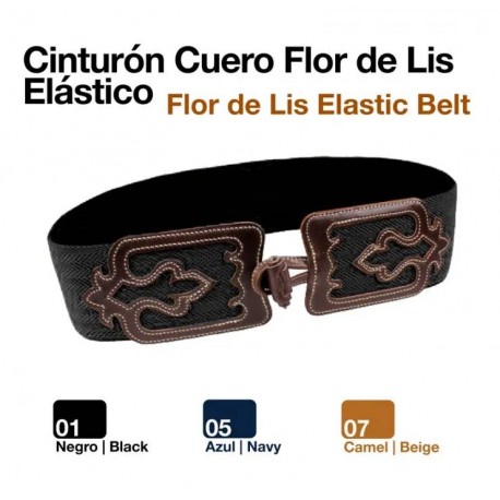 Cinturón flor de lis elástico