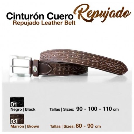 Cinturón cuero repujado