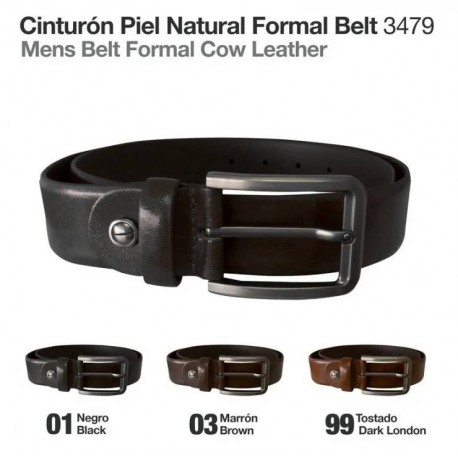 Cinturón piel natural formal belt 3479