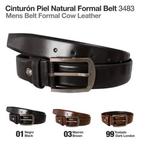 Cinturón piel natural formal belt 3483