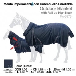 Manta caballo cubrecuello impermeable enrollable