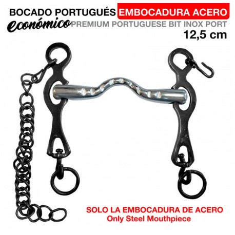 Bocado Portugués embocadura acero económico